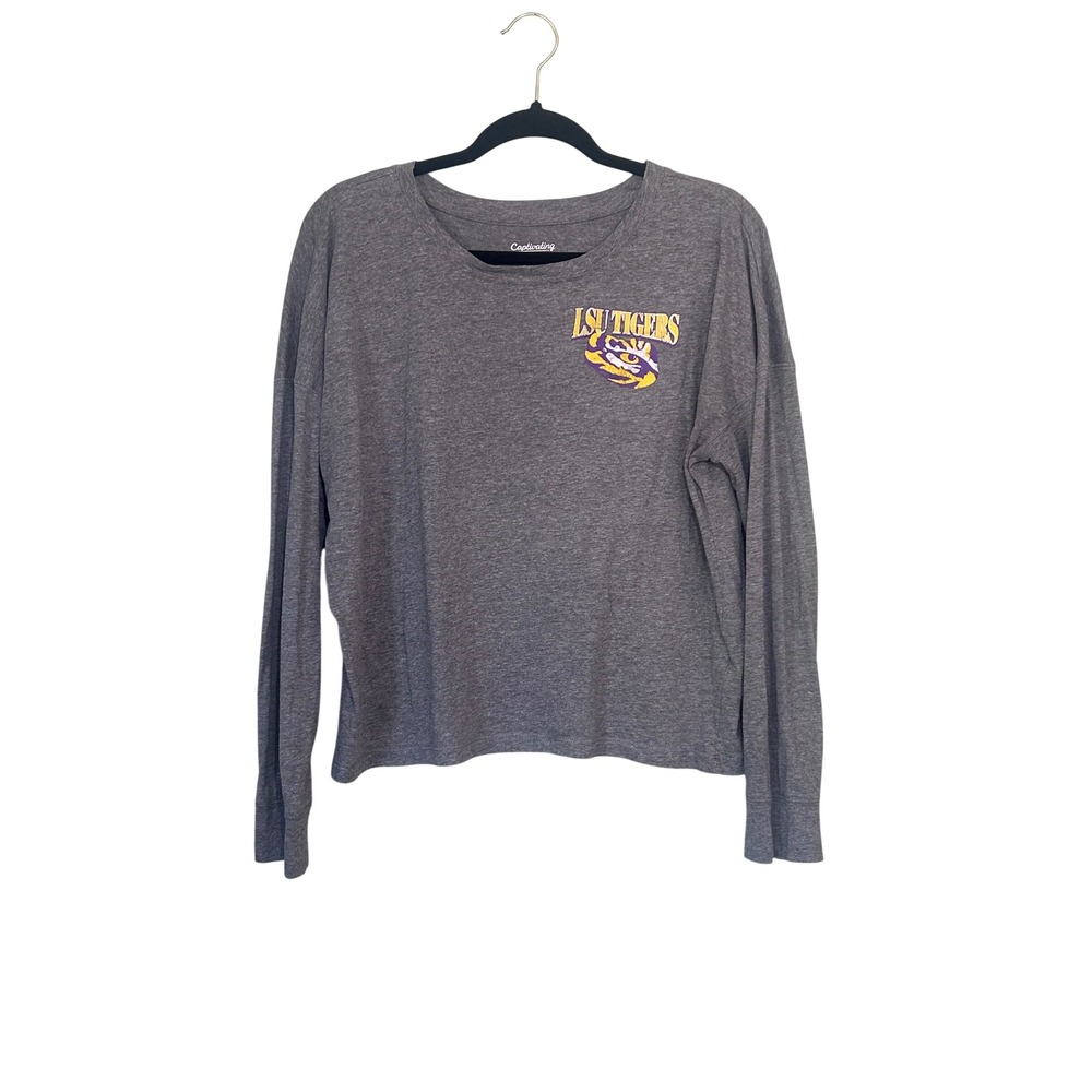 LSU Tigers Long Sleeve Shirt Womens Large Geaux Tigers Graphic Loose fot